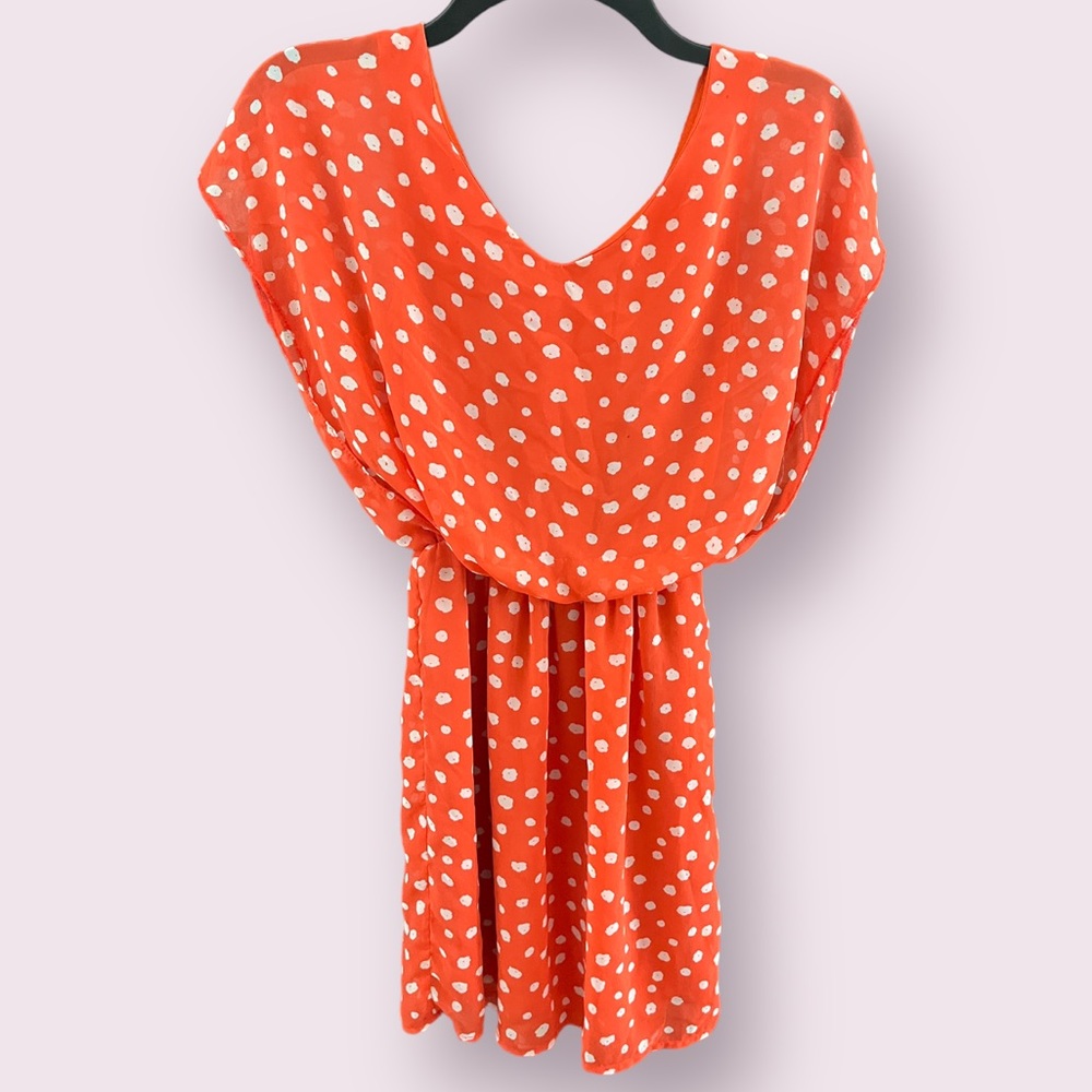 LUSH‎ Orange and White Summer Dress size Small - Picture 4 of 5